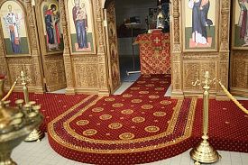 Овальный полушерстяное ковровое покрытие с укладкой в храм
