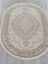 Овальный ковер обычный ворс MOSSO 27226A BEIGE / NAVY Овал