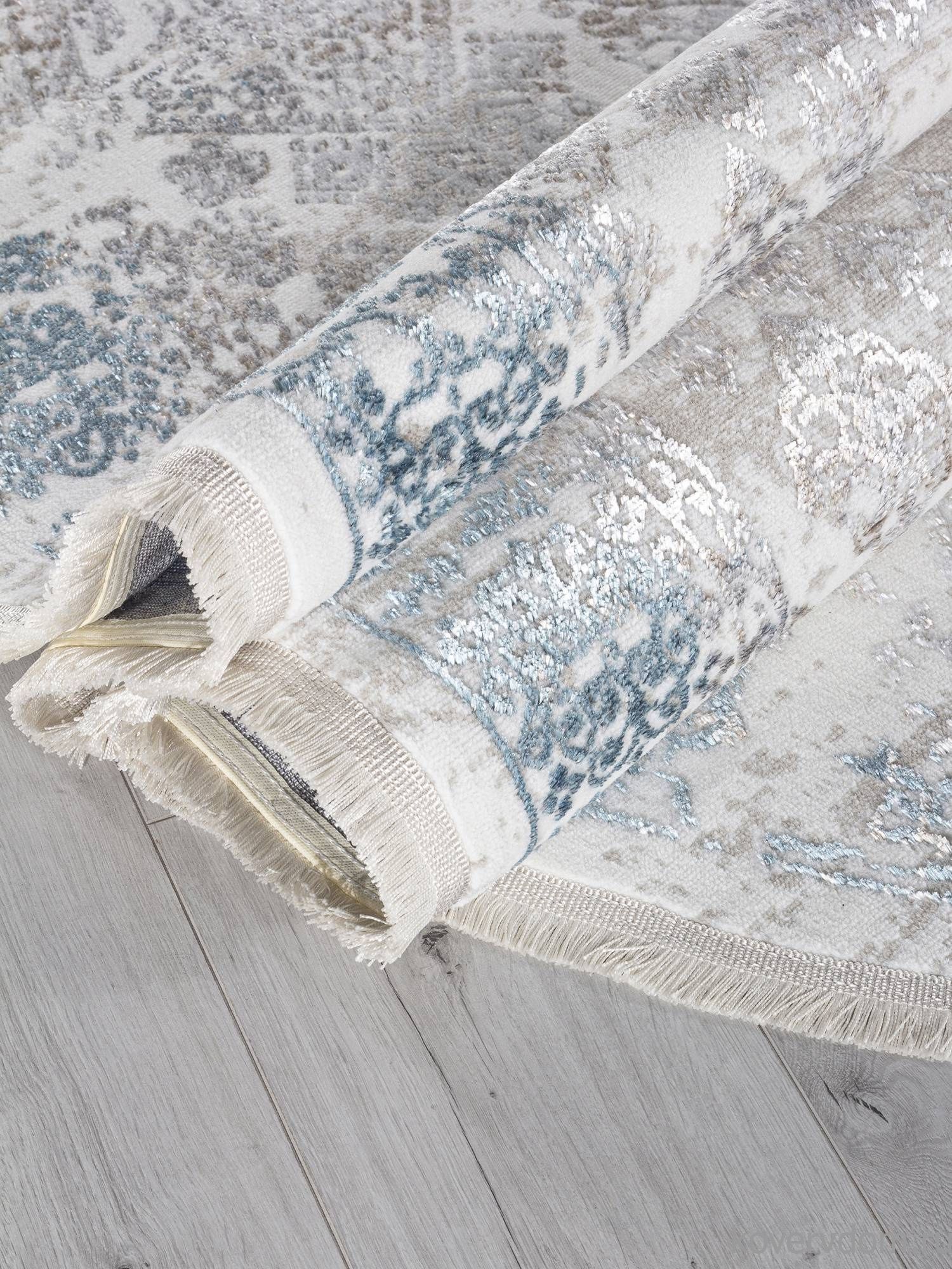 Ковер EFSAN L252A CREAM SHRINK / BLUE FDY Овал