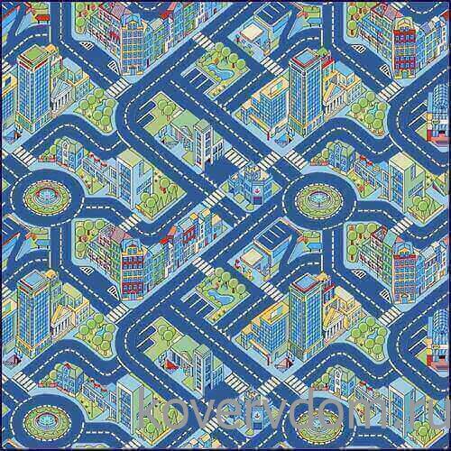 Детский развивающий ковер PTT Sorona Город с дорогами BIG CITY