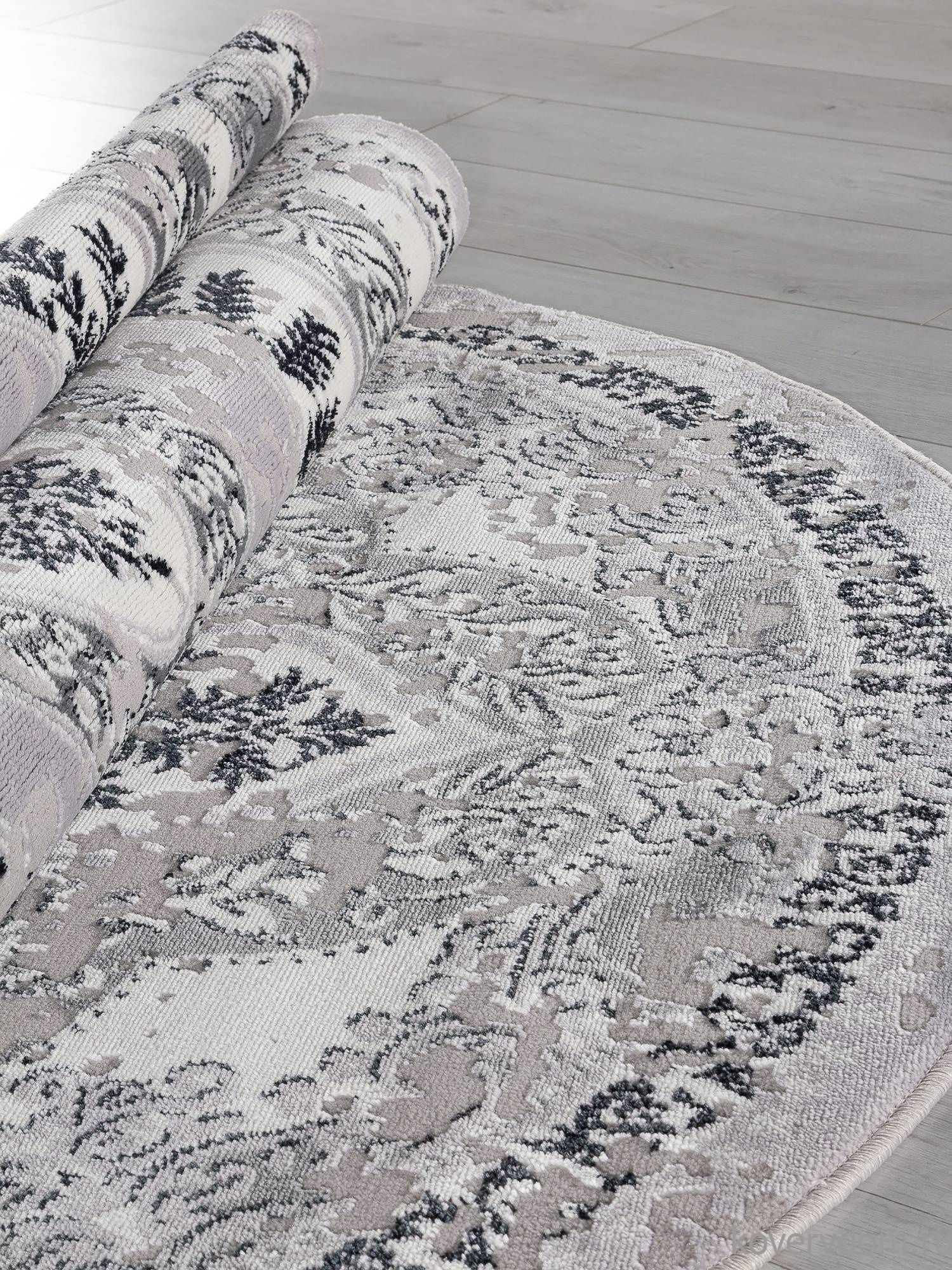 Ковер PALERMO F290 DARK GRAY Овал