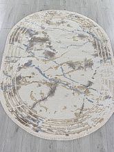 Овальный ковер обычный ворс MOSSO 27243A GRY / NAVY Овал