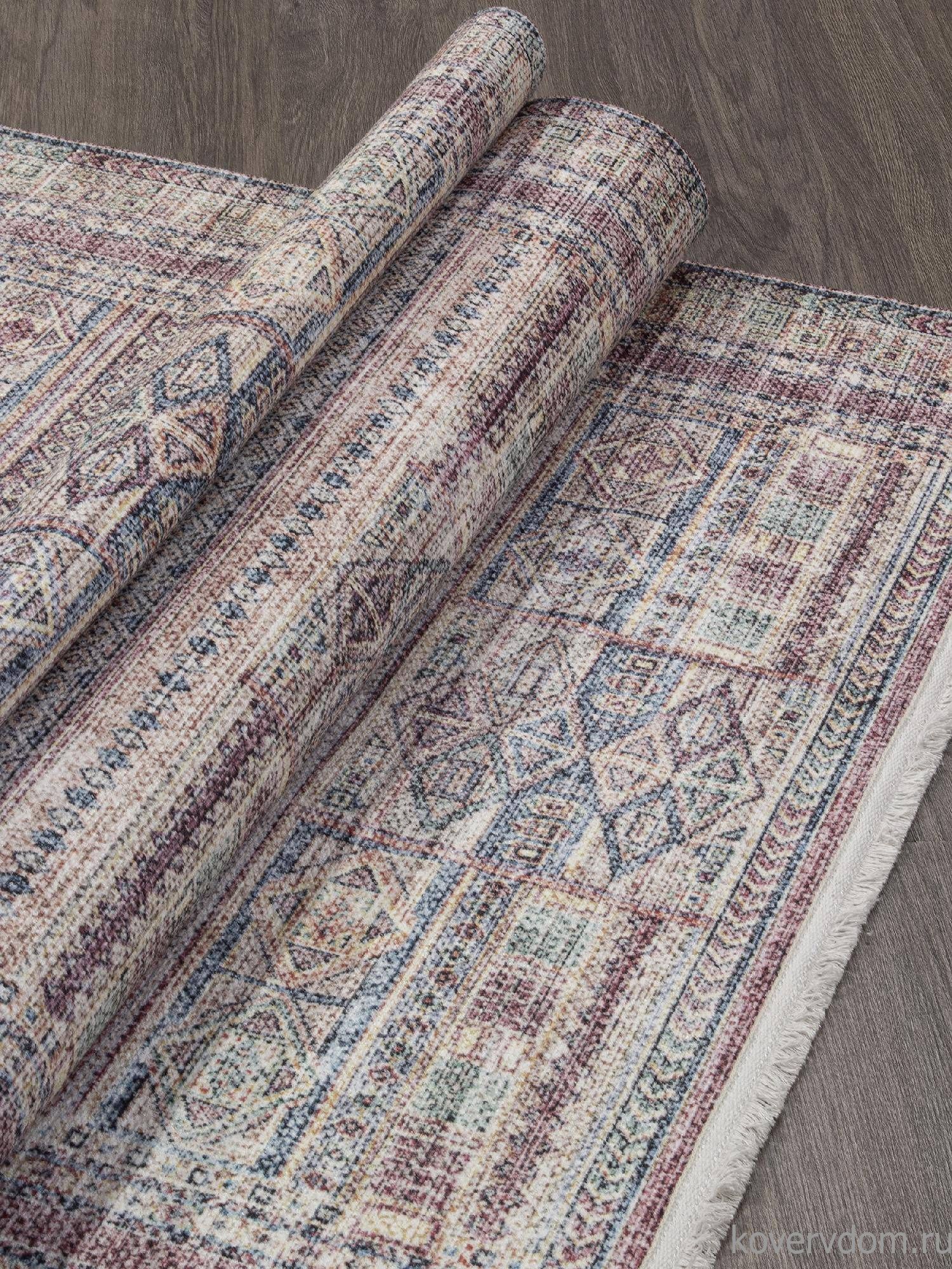 Ковер из полиэстера ЛОТУС AB103A КРАСНЫЙ / СИНИЙ