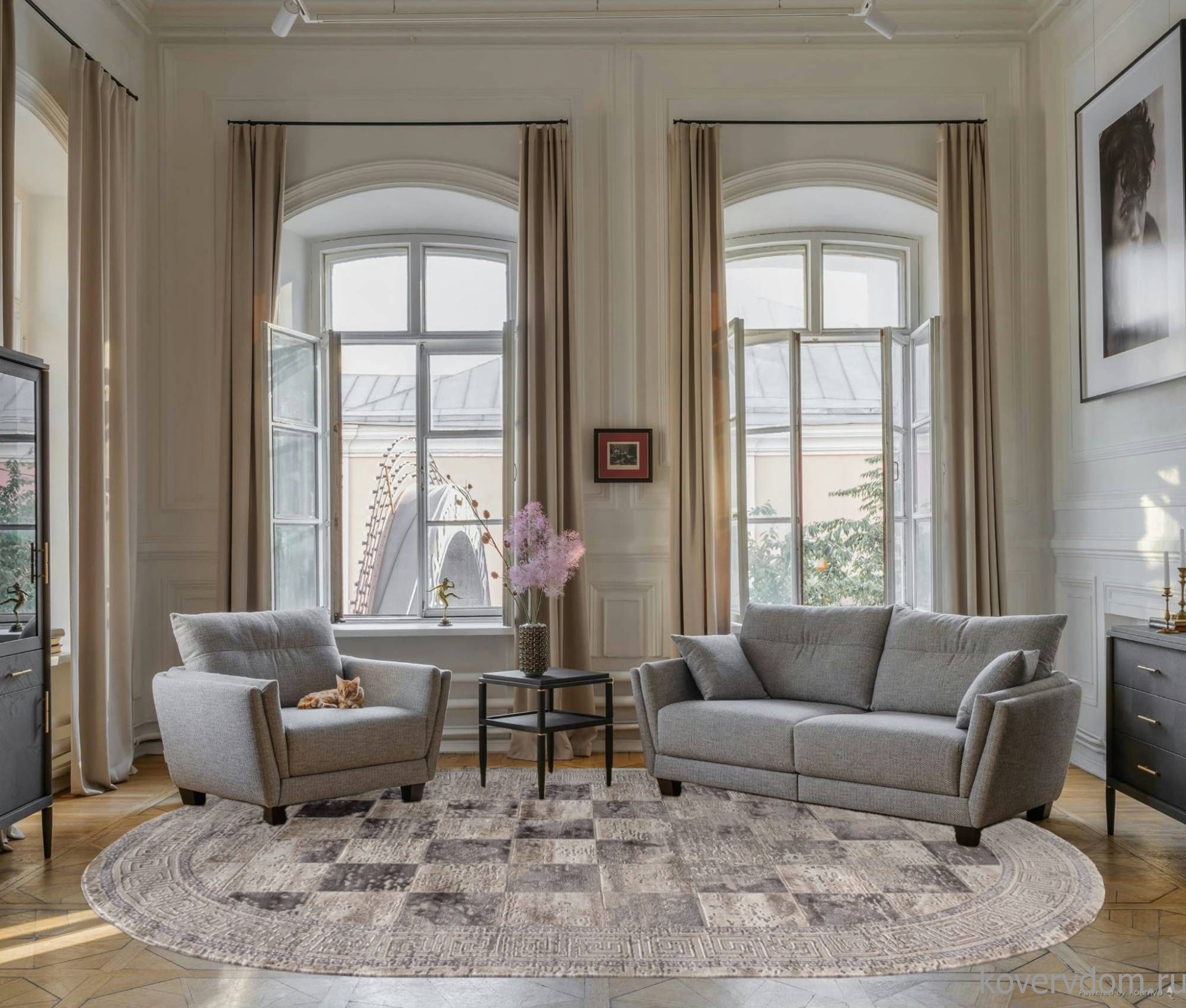 Ковер LUCCI P0411 L.GRAY / PLY A.GRI COKME Овал Ковер LUCCI P0411 L.GRAY / PLY A.GRI COKME Овал