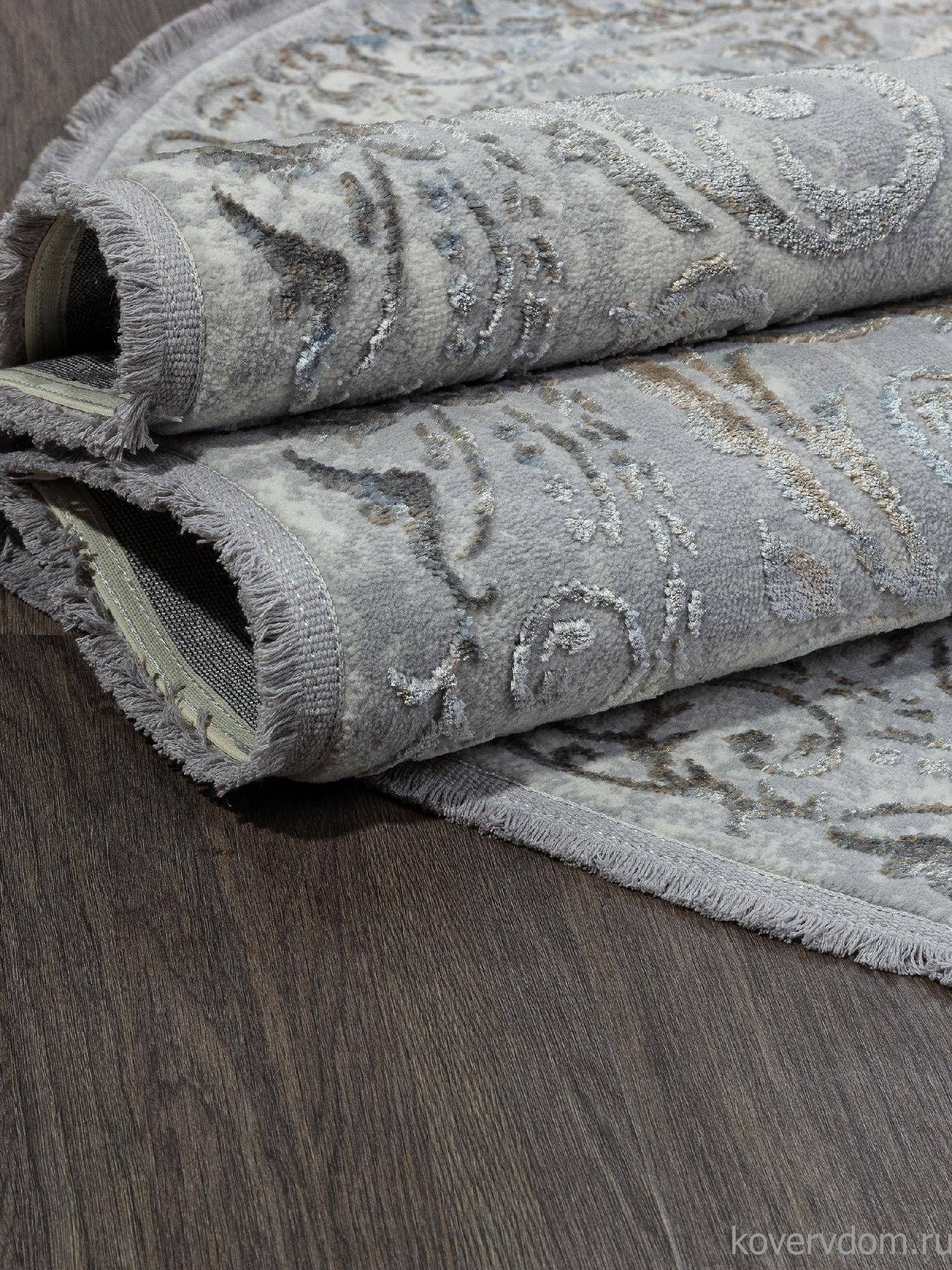 Ковер SAHARA-A 00766A GREY HB / L.BLUE FDY Овал