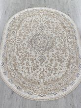 Овальный ковер обычный ворс MOSSO 27239A CREAM / NAVY Овал