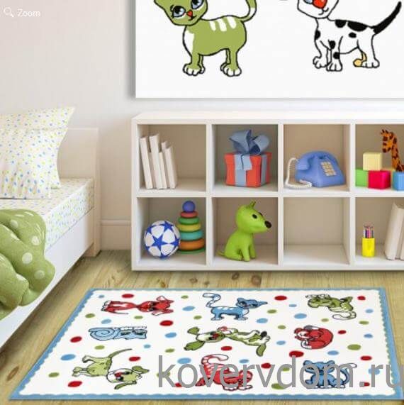 Детский развивающий ковер PTT Sorona JOYFUL KIDS CATS and DOGS