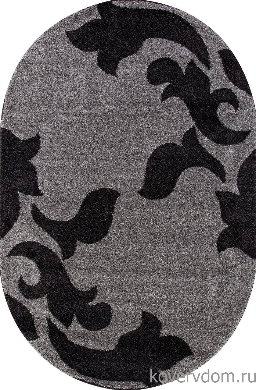 Ковер PLATINUM T620 GRAY-BLACK Овал