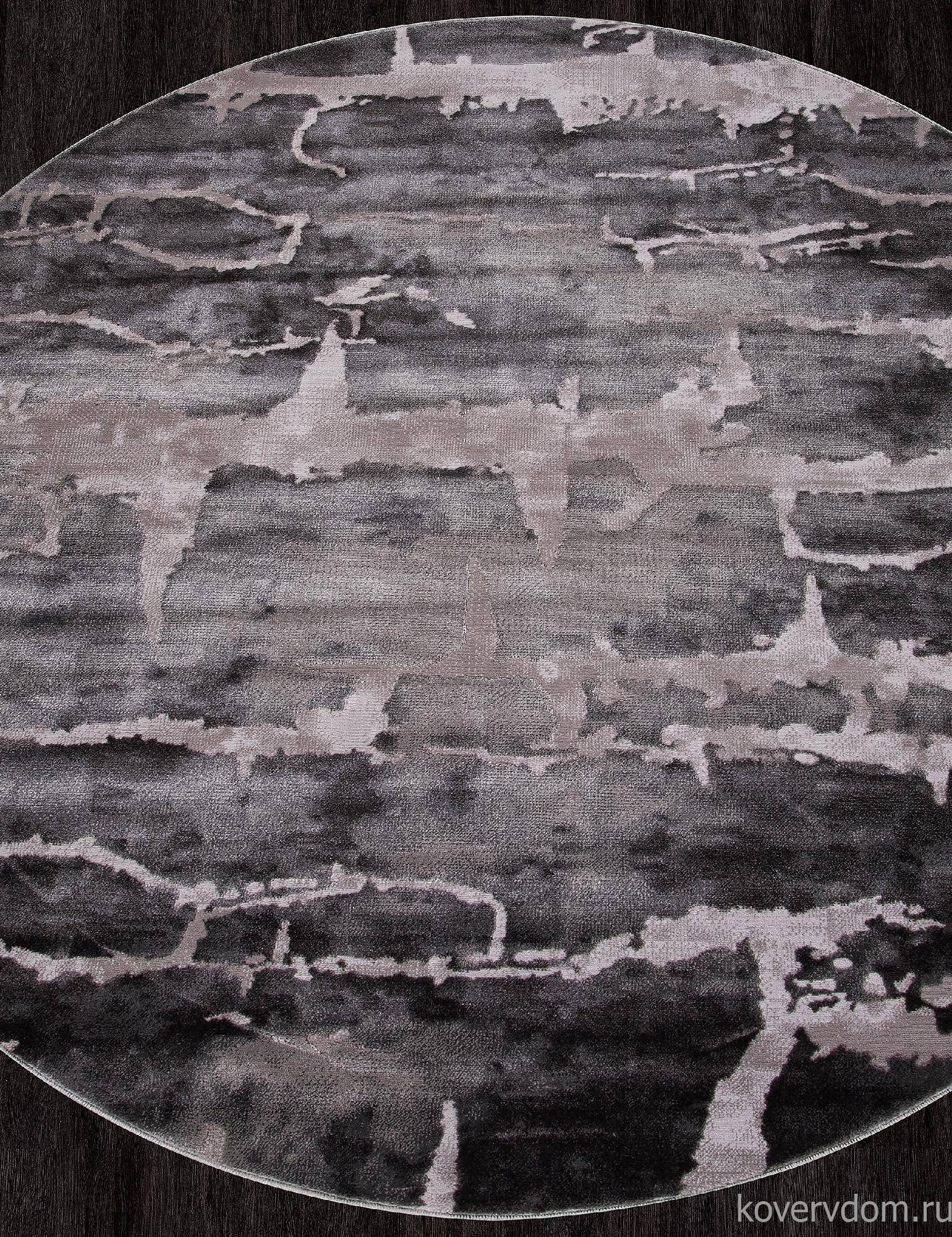 Ковер TEMPO 0101QB C.POLY L.GREY / D.GREY Круг