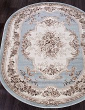 Ковер в спальню VALENCIA DELUXE-A 4015 L.BLUE-BROWN Овал